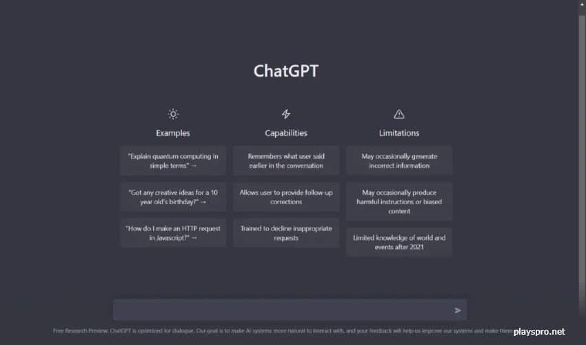 Interface ChatGPT 